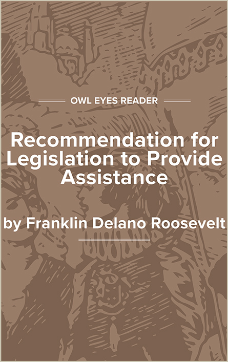 Recommendation for Legislation to Provide Assistance Cover Image