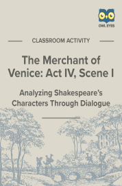 Cover image for The Merchant of Venice Act IV, Scene I Dialogue Analysis Activity