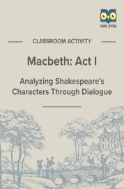 Cover image for Macbeth Act I Dialogue Analysis Activity Worksheet